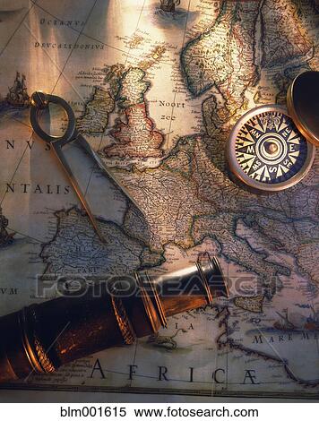 Map of globe with nautical navigation devices View Large Photo Image Stock Photography - Map of globe with nautical navigation devices. Fotosearch