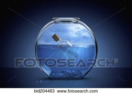 Message in a bottle in fishbowl View Large Photo Image Stock Image - Message in a bottle in fishbowl. Fotosearch