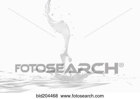 Stock Photo - Milk stream splashing into pool. Fotosearch