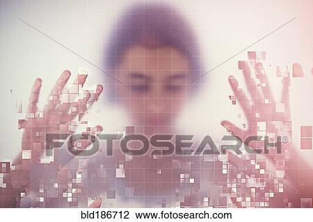 Mixed race girl standing behind pixelated screen View Large Photo Image Stock Image - Mixed race girl standing behind pixelated screen. Fotosearch