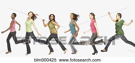 Multi-ethnic friends running View Large Photo Image Stock Photography - Multi-ethnic friends running. Fotosearch