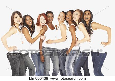 Stock Photo - Multi-ethnic women hugging. Fotosearch