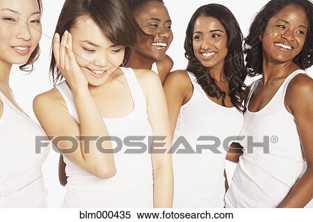 Multi-ethnic women smiling View Large Photo Image Stock Photography - Multi-ethnic women smiling. Fotosearch