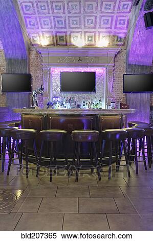 Neon lights illuminating empty bar View Large Photo Image Stock Photography - Neon lights illuminating empty bar. Fotosearch