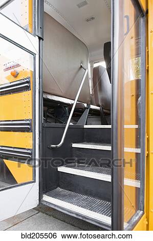 Stock Photograph - Open Bus Doors. Fotosearch