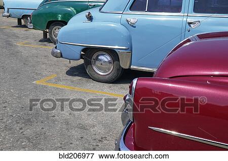 Parked Vintage American Cars View Large Photo Image Stock Photo - Parked Vintage American Cars. Fotosearch