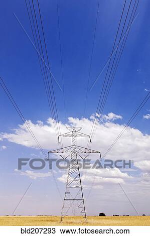 Stock Image - Power Pylon on the Plains. Fotosearch