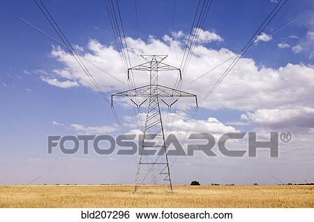 Stock Photograph - Power Pylon on the Plains. Fotosearch