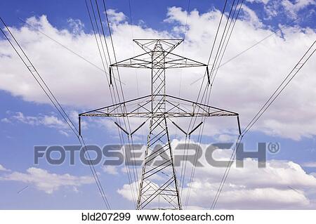 Power Pylon Under Clouds View Large Photo Image Stock Photo - Power Pylon Under Clouds. Fotosearch