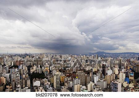Rain Shower Approaching Downtown Sao Paulo View Large Photo Image Stock Photo - Rain Shower Approaching Downtown Sao Paulo. Fotosearch