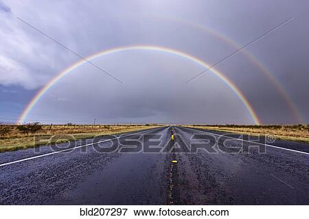 Stock Photo - Rainbow on a Rural Road. Fotosearch