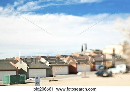 Stock Image - Rows of Duplex Garages. Fotosearch