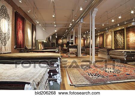 Rugs on display in shop View Large Photo Image Stock Photo - Rugs on display in shop. Fotosearch