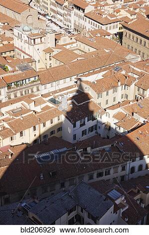 Stock Photo - Shadow of the Duomo on Buildings of Florence. Fotosearch