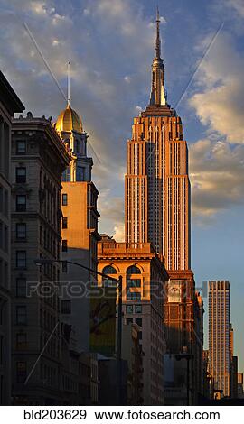 Stock Photo - Skyscrapers and blue sky, New York, New York, United States. Fotosearch