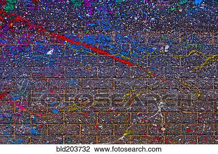 Splattered paint on brick wall View Large Photo Image Stock Image - Splattered paint on brick wall. Fotosearch