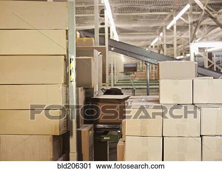 Stock Image - Stacked Cardboard Boxes. Fotosearch