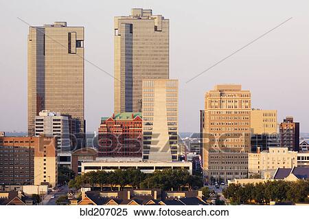 Tall Buildings in Fort Worth at Dusk View Large Photo Image Stock Photography - Tall Buildings in Fort Worth at Dusk. Fotosearch