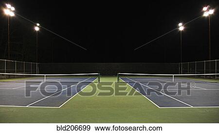 Tennis Court at Night View Large Photo Image Stock Photo - Tennis Court at Night. Fotosearch