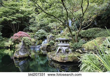 Stock Image - The Japanese Garden in Portland. Fotosearch
