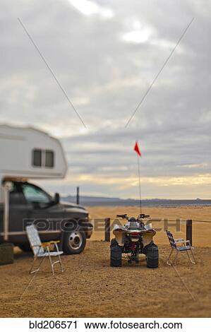 Stock Image - Truck, Trailer and ATV. Fotosearch