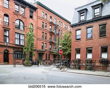 Stock Photograph - Urban Neighborhood Street Corner. Fotosearch