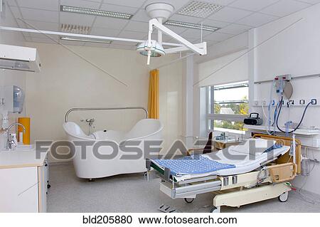 Stock Image - Vacant hospital room. Fotosearch