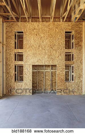 Stock Photo - Wall and ceiling beams in new house. Fotosearch