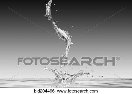 Stock Photograph - Water stream splashing into pool. Fotosearch