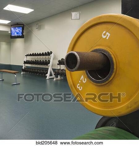 Weights in a Weight Room View Large Photo Image Stock Photo - Weights in a Weight Room. Fotosearch