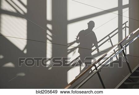 Workers Shadow in a Stairwell View Large Photo Image Stock Photo - Workers Shadow in a Stairwell. Fotosearch