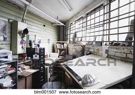 Workshop with drafting table View Large Photo Image Stock Photo - Workshop with drafting table. Fotosearch