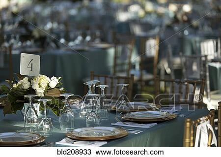 Stock Image - A formal party dining table. Fotosearch