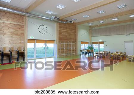 A large open hall, with a large clock on the wall View Large Photo Image Stock Photography - A large open hall, with a large clock on the wall. Fotosearch