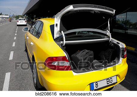 Stock Photograph - A taxi at Tallinn airport. Fotosearch