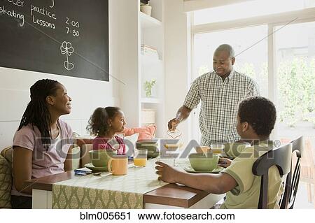 African American family eating breakfast View Large Photo Image Stock Image - African American family eating breakfast. Fotosearch