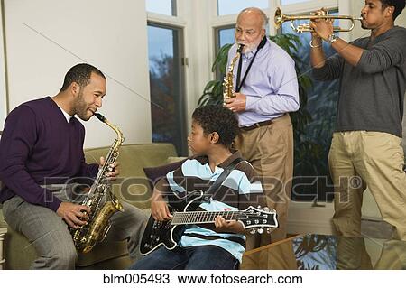 African American family playing musical instruments together View Large Photo Image Stock Image - African American family playing musical instruments together. Fotosearch