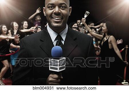 African broadcaster at red carpet event View Large Photo Image Stock Image - African broadcaster at red carpet event. Fotosearch