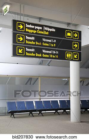 Stock Image - Airport Directional Signs. Fotosearch