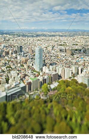 An aerial view of Tokyo with a large park in the foreground View Large Photo Image Stock Photo - An aerial view of Tokyo with a large park in the foreground. Fotosearch