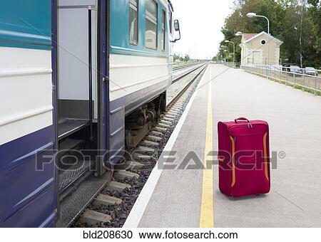 Stock Image - An empty railway station in Estonia. Fotosearch