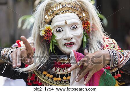 Balinese performer wearing mask and costume, Mas, Bali, Indonesia View Large Photo Image Picture - Balinese performer wearing mask and costume, Mas, Bali, Indonesia. Fotosearch