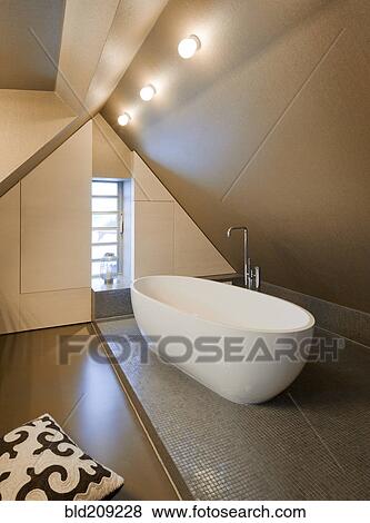 Bathtub in modern bathroom View Large Photo Image Stock Photo - Bathtub in modern bathroom. Fotosearch