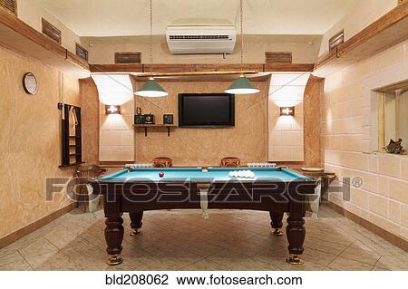 Billiards Room Interior View Large Photo Image Stock Image - Billiards Room Interior. Fotosearch