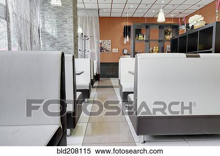 Stock Photography - Booths in a Cafe Dining Room. Fotosearch