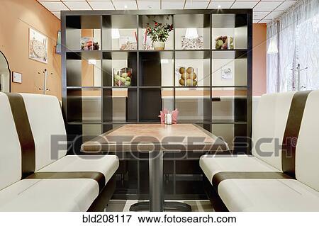 Stock Photo - Cafe Booths and Shelving. Fotosearch