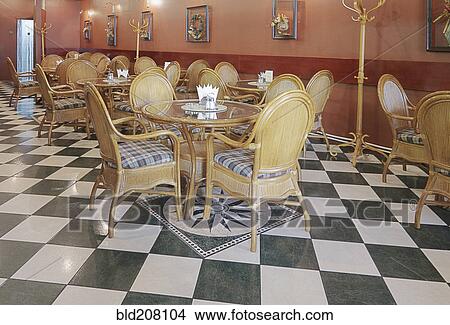 Picture - Cafe With Rattan Furniture. Fotosearch