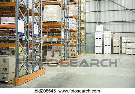 Cardboard boxes on shelves in warehouse View Large Photo Image Stock Photography - Cardboard boxes on shelves in warehouse. Fotosearch