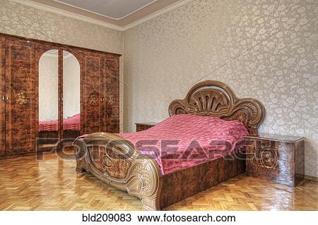 Carved wooden furniture in bedroom View Large Photo Image Stock Image - Carved wooden furniture in bedroom. Fotosearch