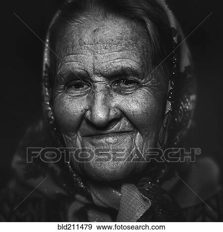 Stock Photo - Close up of Senior Caucasian woman's face. Fotosearch